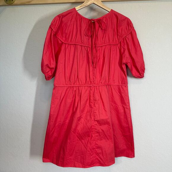 Women's Nasty Gal Back in a Mini Deep Pink Tiered Short Sleeve Dress Size 4 NEW - Picture 9 of 9
